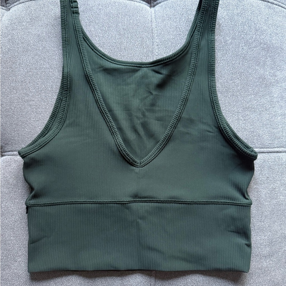 Lululemon Athletica Dark Green Power Pivot Tank Top